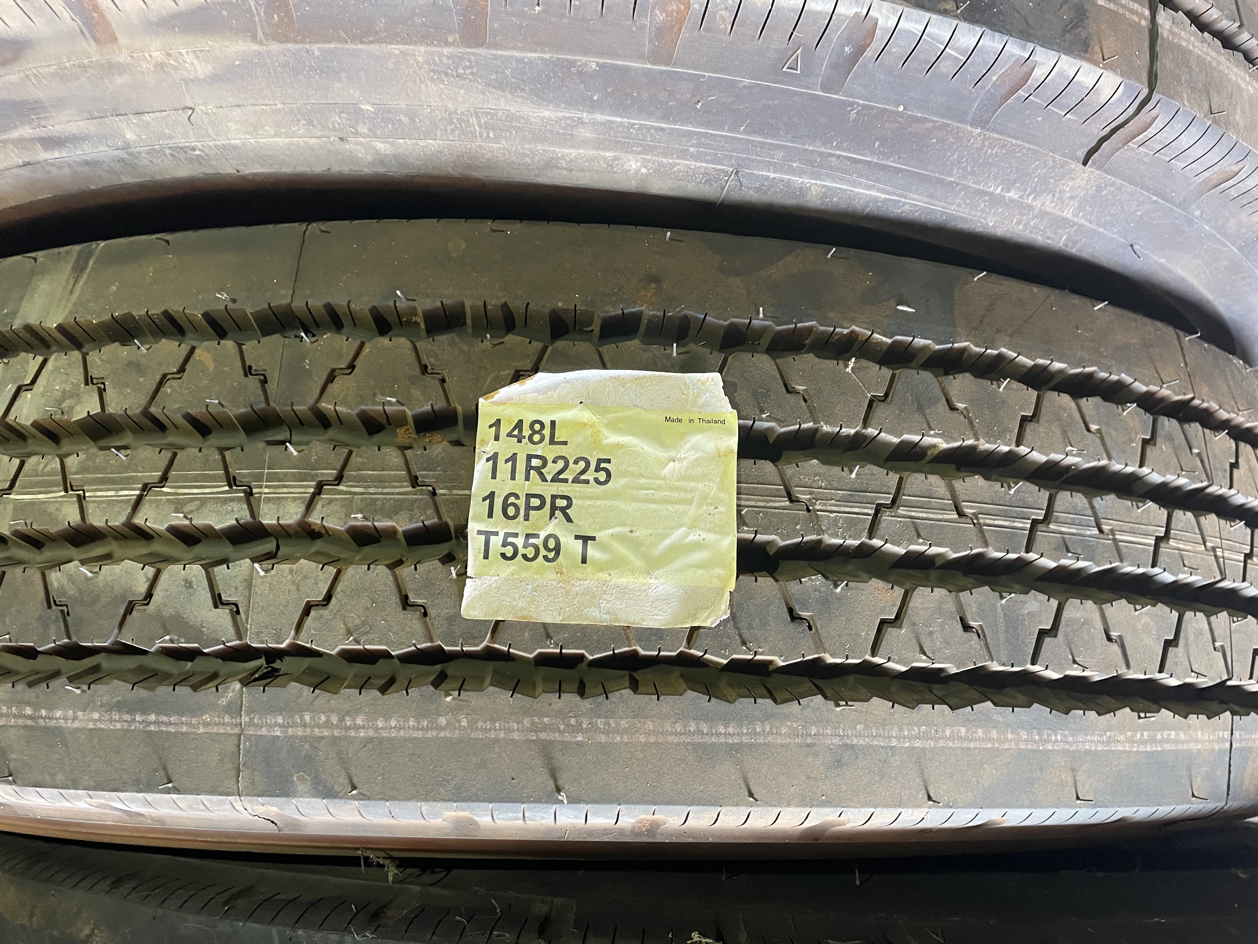 tyre with writing
